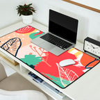 Summer Floral Prints, Abstract, Red and Green, Colourful Prints. Desk Mat Gallery Image 2