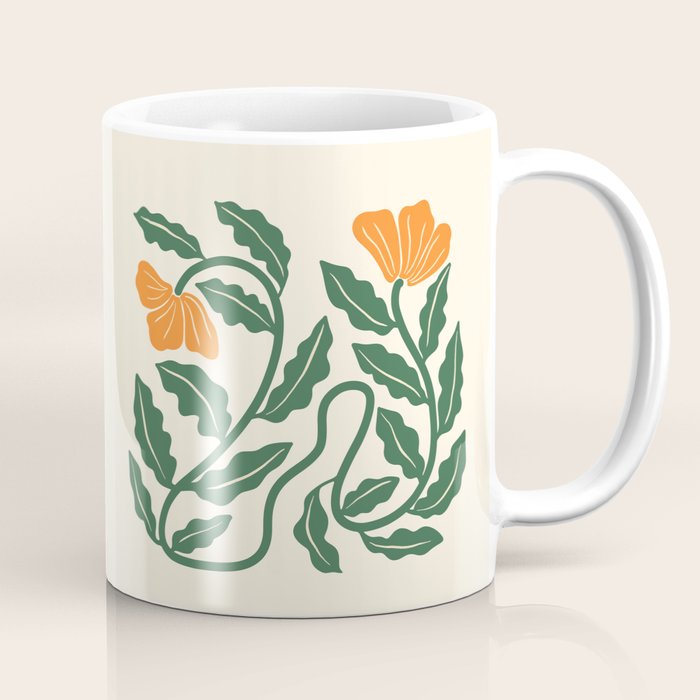 Midcentury Nasturtium on Vines Coffee Mug Gallery Image 1