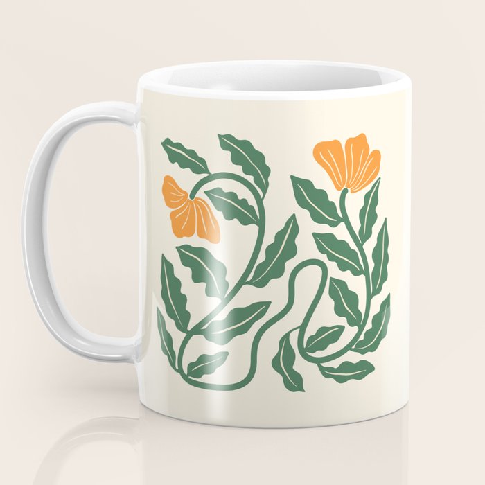 Midcentury Nasturtium on Vines Coffee Mug Gallery Image 3