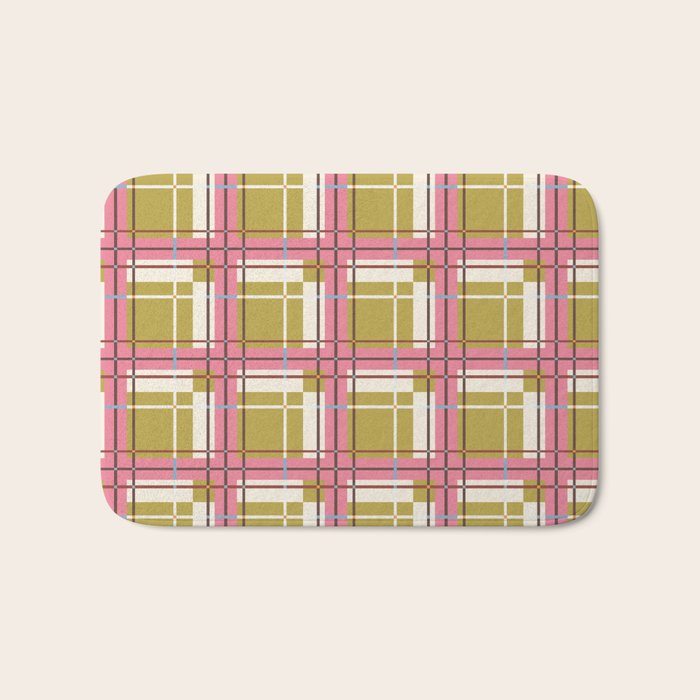 Bold Checked Design Bath Mat Gallery Image 1