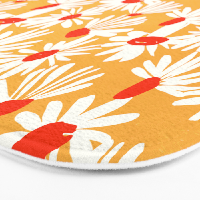 Summer Daisy: Tangerine Edition Bath Mat Gallery Image 3