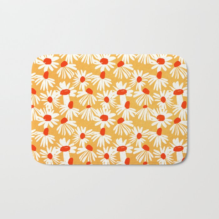 Summer Daisy: Tangerine Edition Bath Mat Gallery Image 1