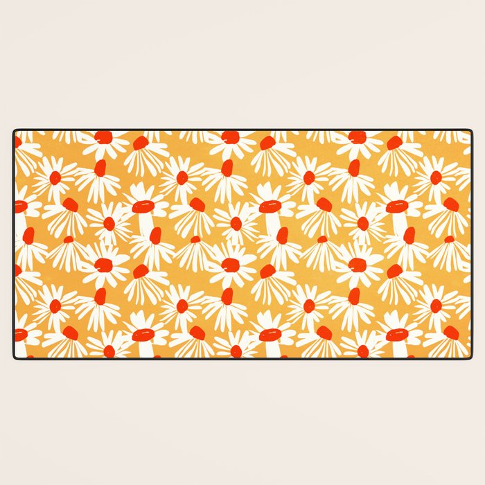 Summer Daisy: Tangerine Edition Desk Mat Gallery Image 3