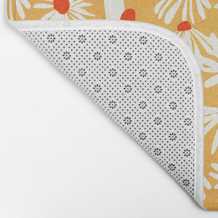 Summer Daisy: Tangerine Edition Bath Mat Gallery Image 2