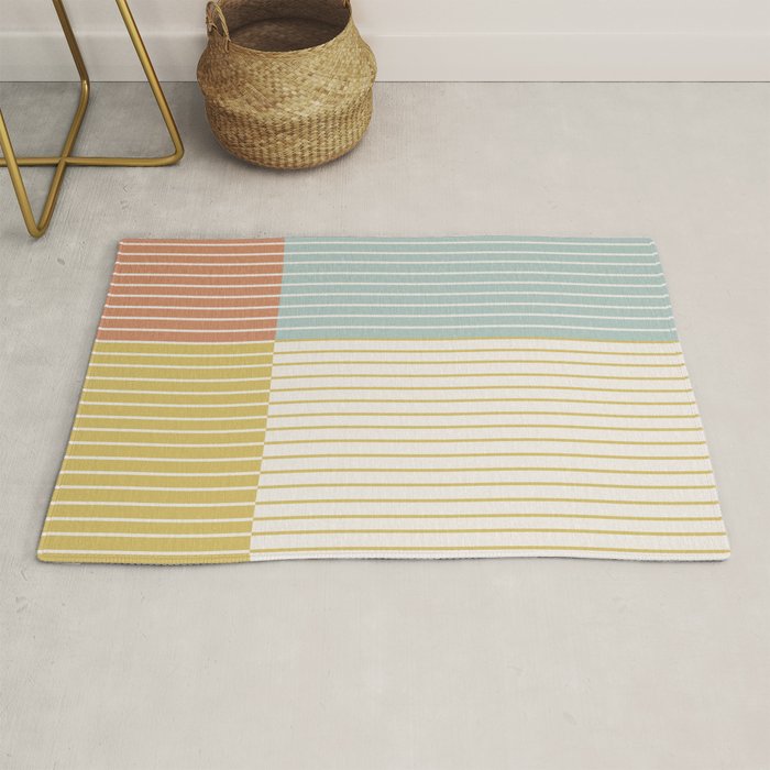 Color Block Line Abstract IX Coastal Beachy Rug Gallery Image 1