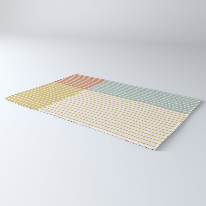 Color Block Line Abstract IX Coastal Beachy Rug Gallery Image 3