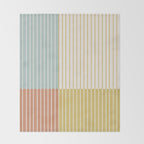 Color Block Line Abstract IX Coastal Beachy Throw Blanket Gallery Image 2