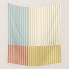 Color Block Line Abstract IX Coastal Beachy Wall Tapestry Gallery Image 4