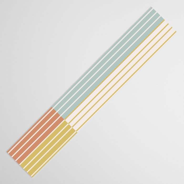 Color Block Line Abstract IX Coastal Beachy Table Runner Gallery Image 3