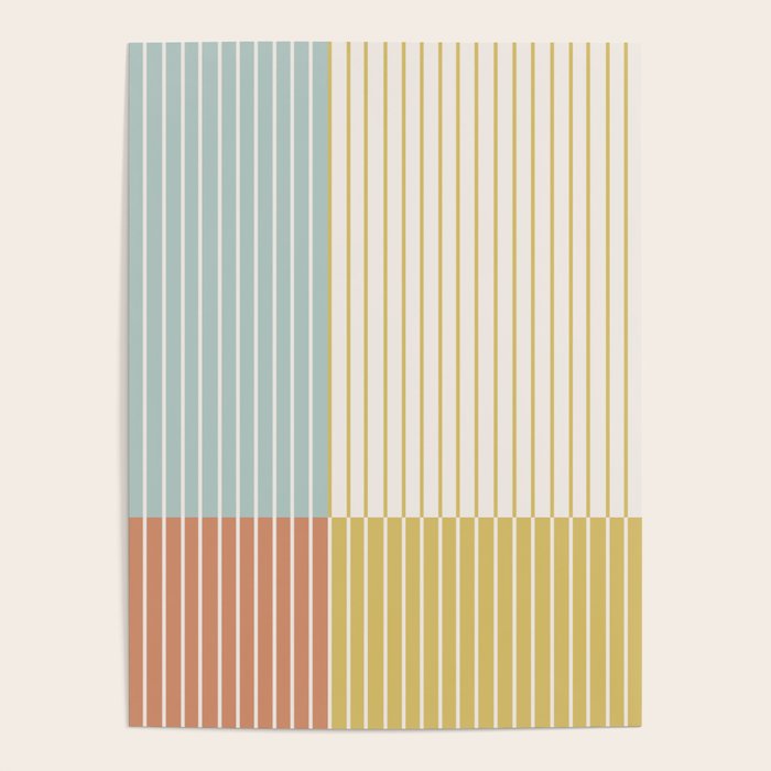 Color Block Line Abstract IX Coastal Beachy Poster Gallery Image 1