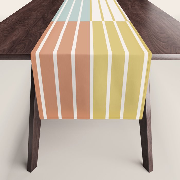 Color Block Line Abstract IX Coastal Beachy Table Runner Gallery Image 1