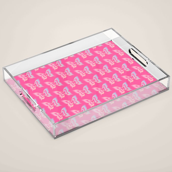 y2k pop super butterfly pink Acrylic Tray Gallery Image 1
