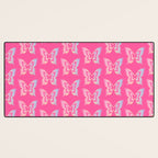 y2k pop super butterfly pink Desk Mat Gallery Image 3