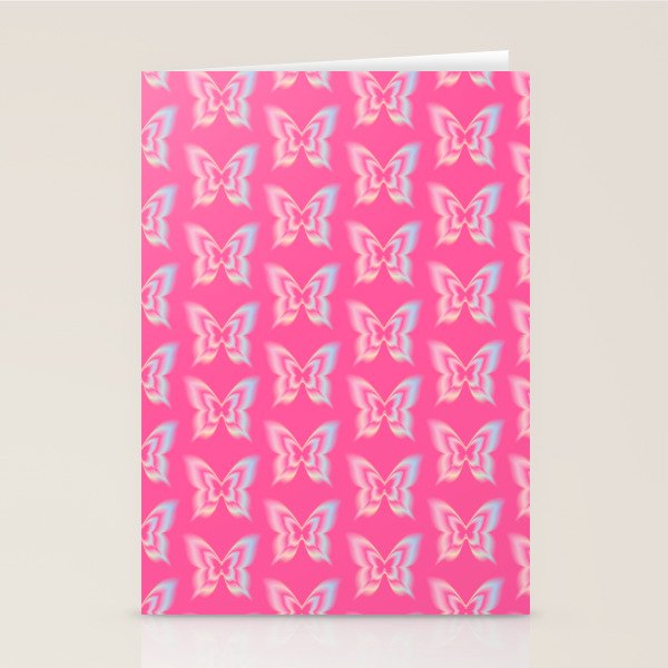 y2k pop super butterfly pink Stationery Card Gallery Image 2