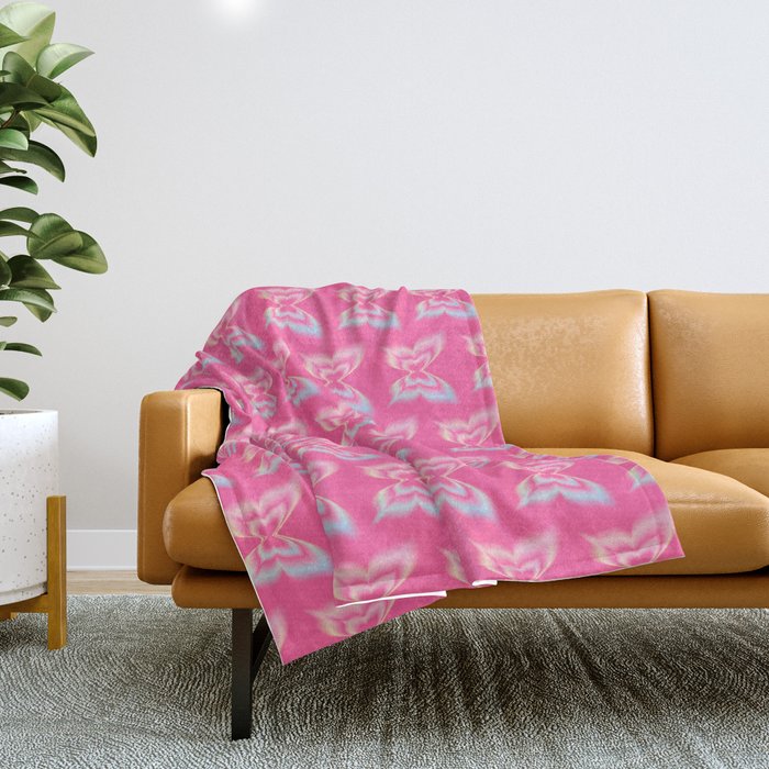 y2k pop super butterfly pink Throw Blanket Gallery Image 1