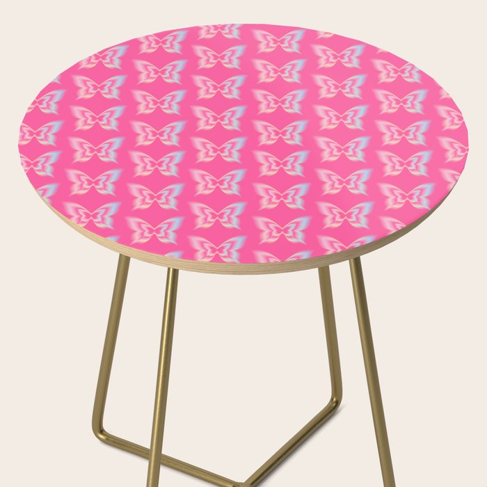 y2k pop super butterfly pink Side Table Gallery Image 2