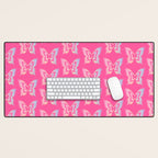 y2k pop super butterfly pink Desk Mat Gallery Image 1