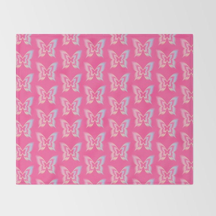 y2k pop super butterfly pink Throw Blanket Gallery Image 2