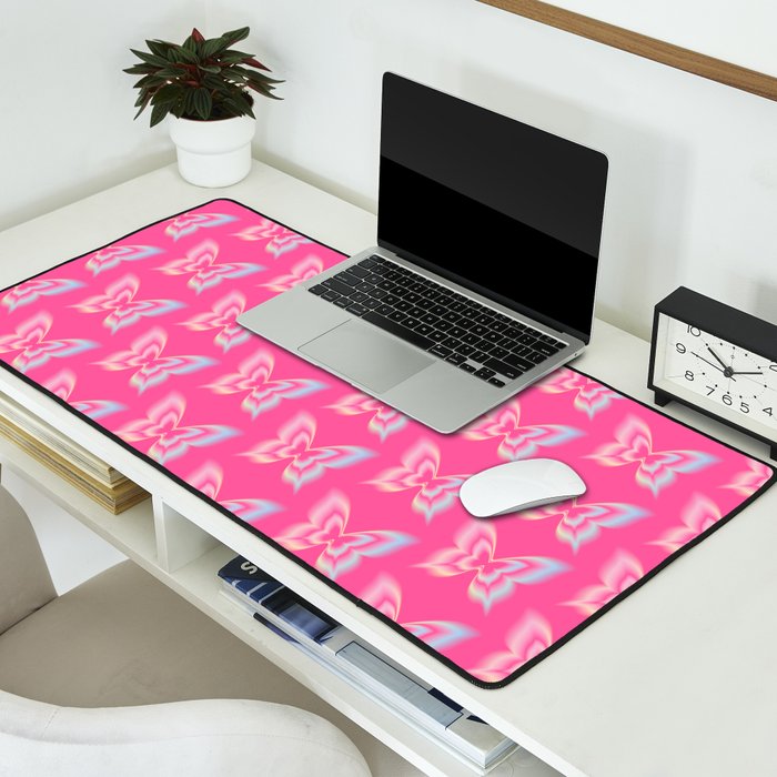 y2k pop super butterfly pink Desk Mat Gallery Image 2