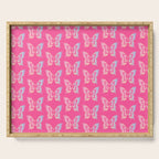 y2k pop super butterfly pink Serving Tray Gallery Image 1