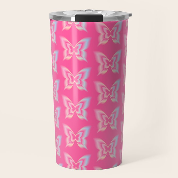 y2k pop super butterfly pink Travel Mug Gallery Image 1