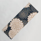 Floral Aesthetic in Navy, Blue, Ivory and Gold Yoga Mat Gallery Image 1
