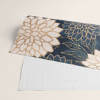 Floral Aesthetic in Navy, Blue, Ivory and Gold Wrapping Paper Gallery Image 2
