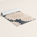 Floral Aesthetic in Navy, Blue, Ivory and Gold Yoga Mat Gallery Image 2