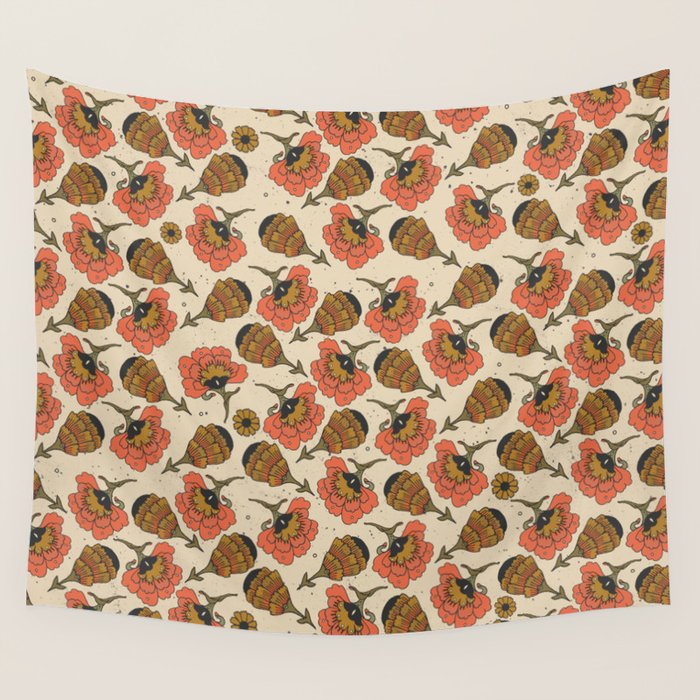 Day By Day Pattern  Wall Tapestry Gallery Image 1