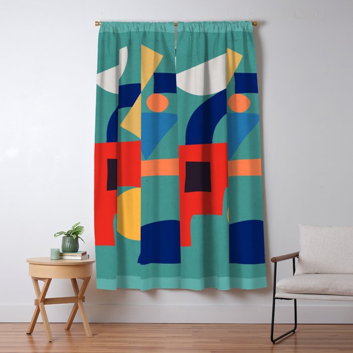 Abstract Shapes Modern Art 6 Window Curtain Gallery Image 1