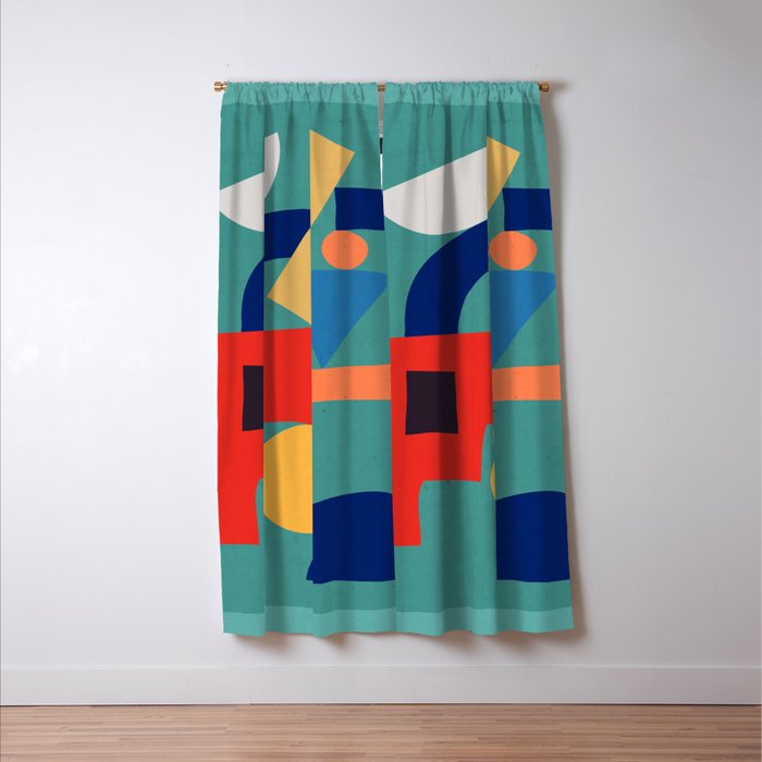 Abstract Shapes Modern Art 6 Window Curtain Gallery Image 3