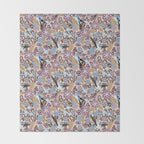 Vintage Floral Swallow Throw Blanket Gallery Image 2