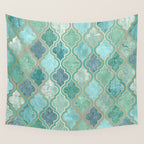 Moroccan Teal Green Wall Tapestry Gallery Image 4