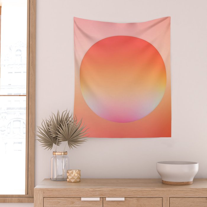 The Light Within, Spiritual Positivity Yoga Aura, Energy Soft Gradient Iridescent Glow, Mindfulness Graphic Design Motivational  Wall Tapestry Gallery Image 2