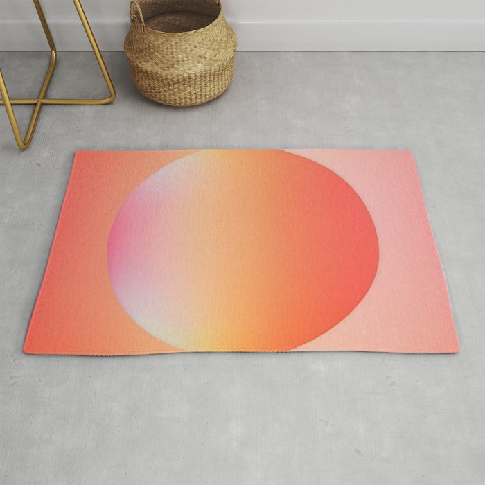 The Light Within, Spiritual Positivity Yoga Aura, Energy Soft Gradient Iridescent Glow, Mindfulness Graphic Design Motivational  Rug Gallery Image 1