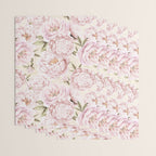 Pastel Blush Pink Spring Watercolor Peony Flowers Pattern Wrapping Paper Gallery Image 3