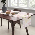 Pastel Blush Pink Spring Watercolor Peony Flowers Pattern Table Runner Gallery Image 2