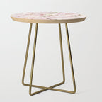 Pastel Blush Pink Spring Watercolor Peony Flowers Pattern Side Table Gallery Image 1