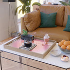 Les Couleurs | 04 - Aura Print Neutral Pink And Orange Preppy Decor Modern Gradient Serving Tray Gallery Image 2