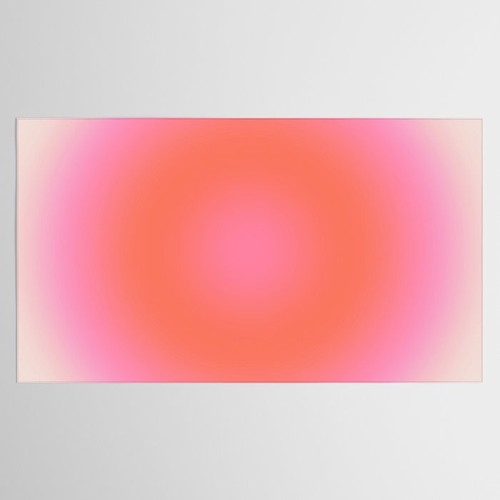 Les Couleurs | 04 - Aura Print Neutral Pink And Orange Preppy Decor Modern Gradient Tablecloth Gallery Image 2