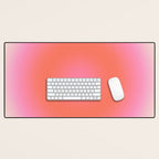 Les Couleurs | 04 - Aura Print Neutral Pink And Orange Preppy Decor Modern Gradient Desk Mat Gallery Image 1