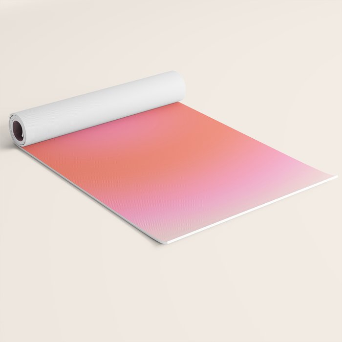 Les Couleurs | 04 - Aura Print Neutral Pink And Orange Preppy Decor Modern Gradient Yoga Mat Gallery Image 2