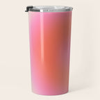 Les Couleurs | 04 - Aura Print Neutral Pink And Orange Preppy Decor Modern Gradient Travel Mug Gallery Image 3