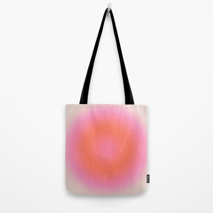 Les Couleurs | 04 - Aura Print Neutral Pink And Orange Preppy Decor Modern Gradient Tote Bag Gallery Image 2