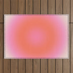 Les Couleurs | 04 - Aura Print Neutral Pink And Orange Preppy Decor Modern Gradient Outdoor Rug Gallery Image 1