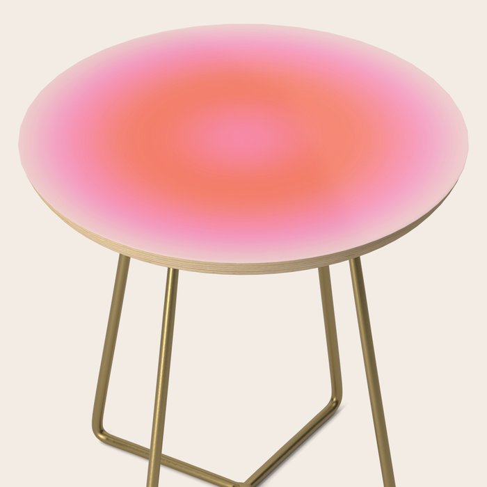 Les Couleurs | 04 - Aura Print Neutral Pink And Orange Preppy Decor Modern Gradient Side Table Gallery Image 2