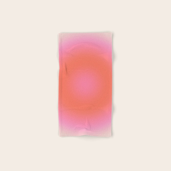 Les Couleurs | 04 - Aura Print Neutral Pink And Orange Preppy Decor Modern Gradient Bath Towel Gallery Image 1