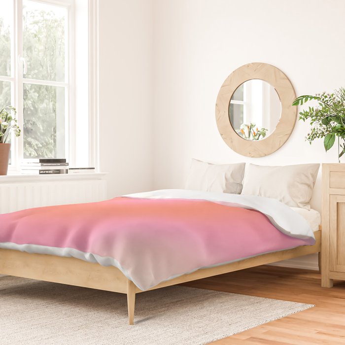 Les Couleurs | 04 - Aura Print Neutral Pink And Orange Preppy Decor Modern Gradient Duvet Cover Gallery Image 2