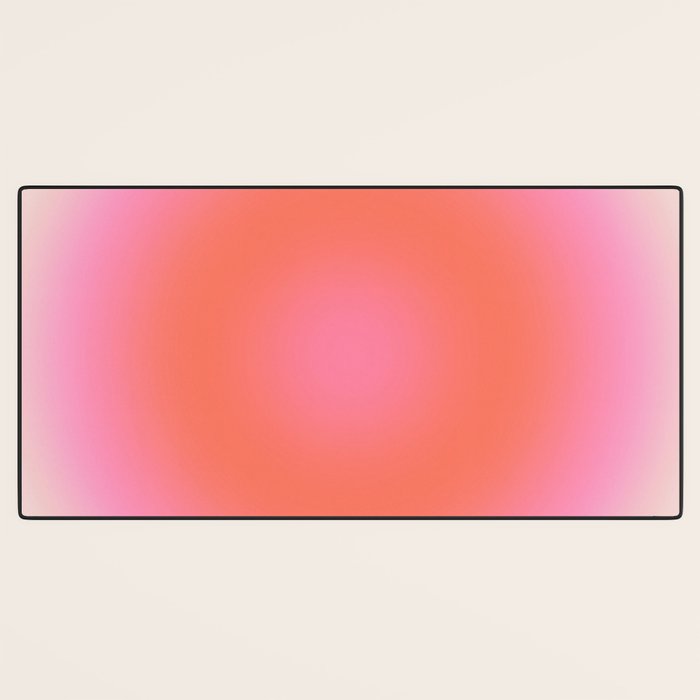 Les Couleurs | 04 - Aura Print Neutral Pink And Orange Preppy Decor Modern Gradient Desk Mat Gallery Image 3