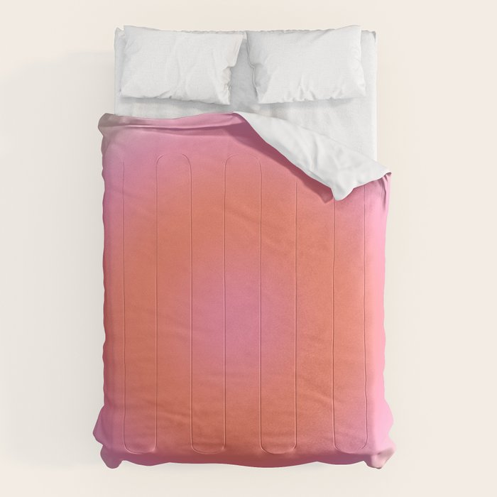 Les Couleurs | 04 - Aura Print Neutral Pink And Orange Preppy Decor Modern Gradient Comforter Gallery Image 6